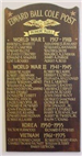 Plaque Listing Hingham Residents Killed in Action from World War I to the Vietnam War