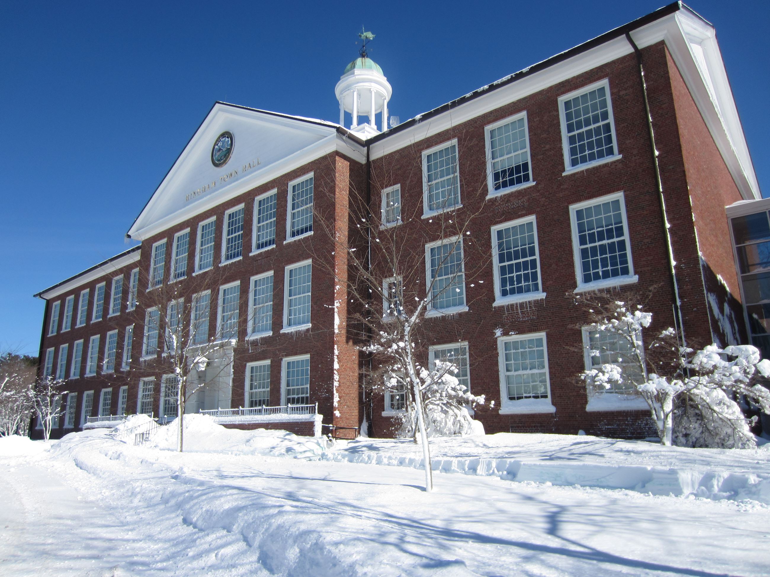 Hingham Town Hall Winter