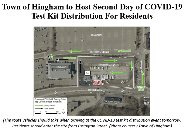 Town of Hingham to Host Second Day of COVID-19 Test Kit Distribution For Residents