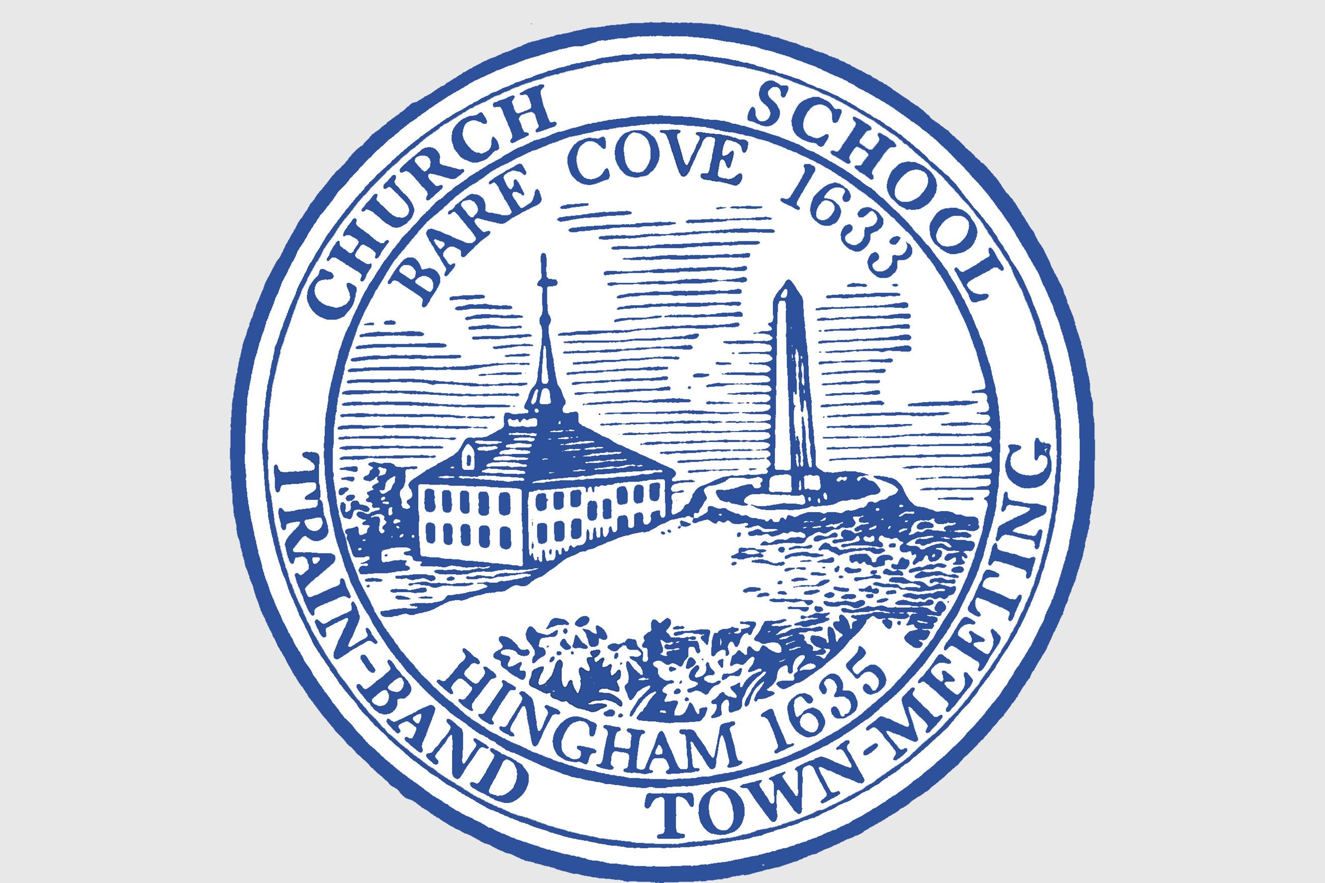Town Seal Blue on Gray 
