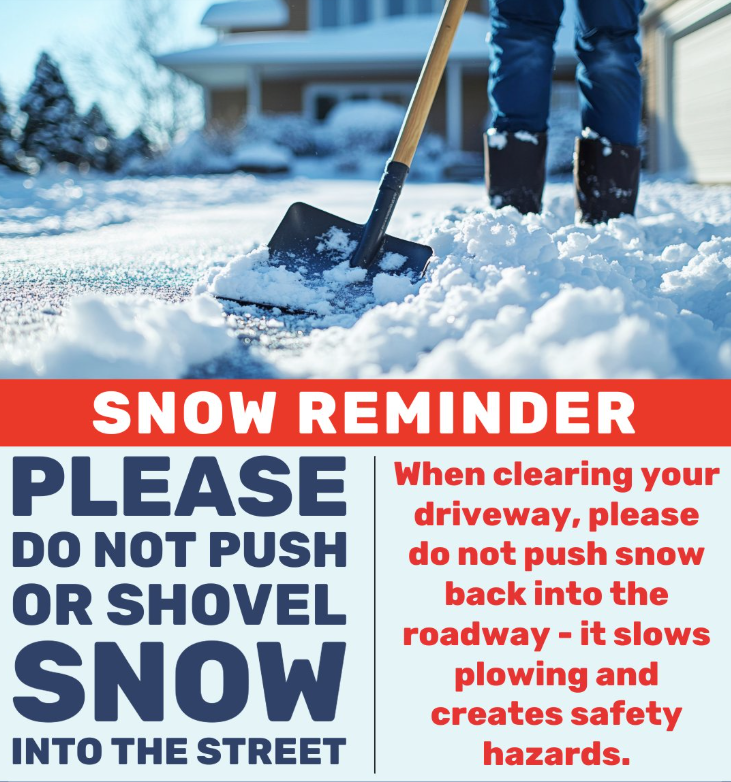 Do not push snow into the road